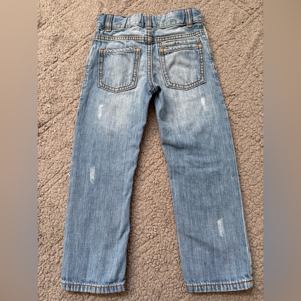 GAP Blue Distressed Straight-Leg Jeans - Picture 4 of 4